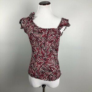 Diane Von Furstenberg Frilly Silk Ruched Blouse M/L but Fits like a 4/6